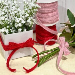 Jute Ribbon - 10mm x 25mtr / Pink -1