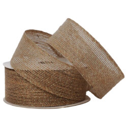Jute Ribbon w/Metallic Gold Thread - 40mm x 9.14m / Gold