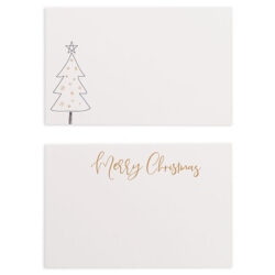 Christmas Tree / Merry Christmas Cards w/Envelopes x 50 / White