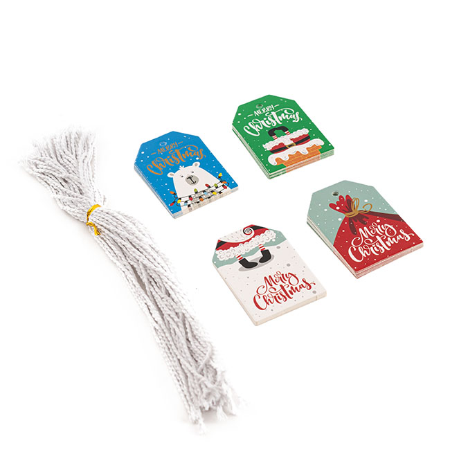 Christmas Gift Tag x 48, 4 designs / 4.5cm x 6.8cmH - Image 2