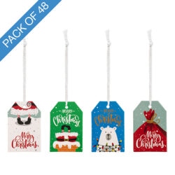 Christmas Gift Tag x 48, 4 designs / 4.5cm x 6.8cmH