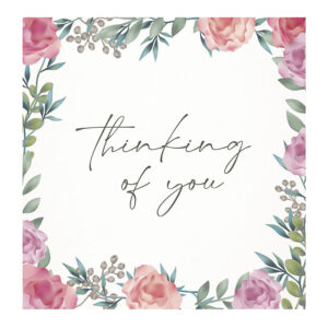 Square Thinking of You Floral Edge Card x 50 -1