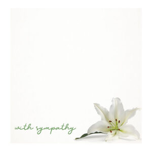 Square White Lily Sympathy Card -1