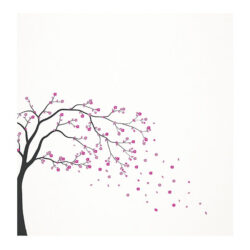 Square Cherry Blossom Tree Card x 50 -1