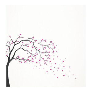 Square Cherry Blossom Tree Card x 50 -1