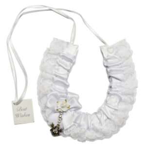 Wedding Novelty Satin Horseshoe / White