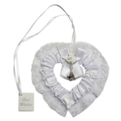 Wedding Novelty Satin Open Heart / White
