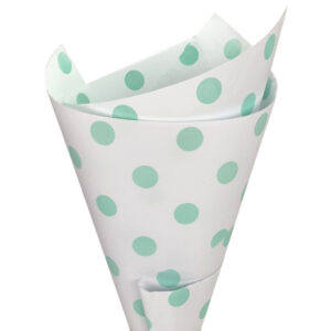 Paper w/Polka Dots - 50 x 70cm x30 sheets / White w/Pale Blue