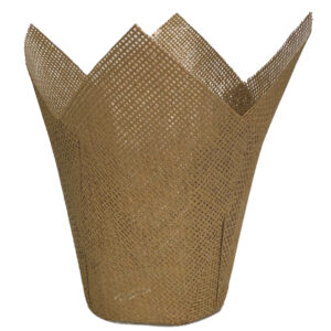 Paper Mesh Hanky Pot - Medium - 21cmD x 22.5cmH / Light Brown -1