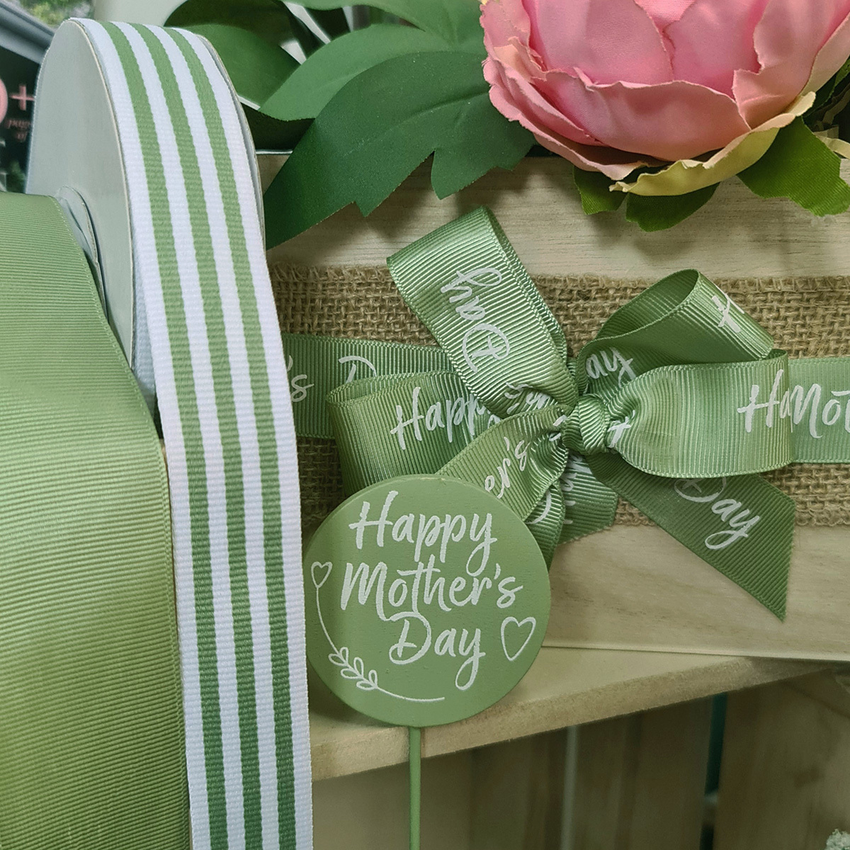 Happy Mother's Day Wooden Pick (Pack of 10pcs) / Sage -2