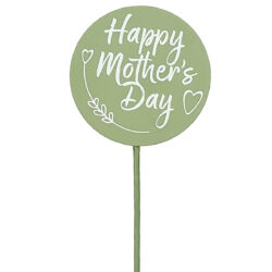Happy Mother's Day Wooden Pick (Pack of 10pcs) / Sage -1