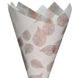 Falling Leaf Poly - 37mic - 50cm x 70cm x 100 Sheets / Rose Gold -1