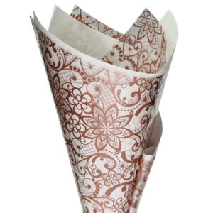 New Age Lace Poly Wrap - 37mic - 50cm x 70cm x 100sheets / Metallic Rose Gold -1