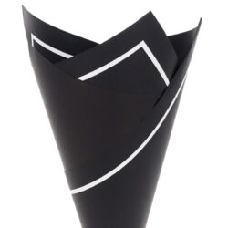 Premium Matte Poly with Stripe Border - 65mic - 50 x 70cm x 100 sheets / Black with White Stripe -1