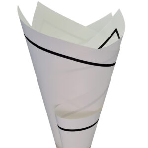 Premium Matte Poly with Stripe Border - 65mic - 50cm x 70cm x 100sheets / White with Black Stripe -1