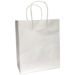 XL White Paper Bags w/Gusset, 42cm x 31cm x 12cm, Pack of 12