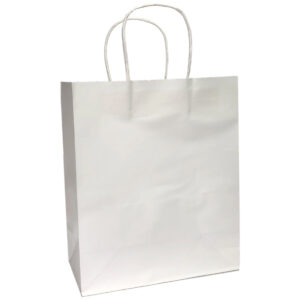 XL White Paper Bags w/Gusset, 42cm x 31cm x 12cm, Pack of 12