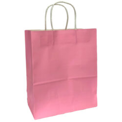 Med Paper Bag w/Gusset x 12pcs - 22cmW x 27cmH x 11cm Gusset / Light Pink