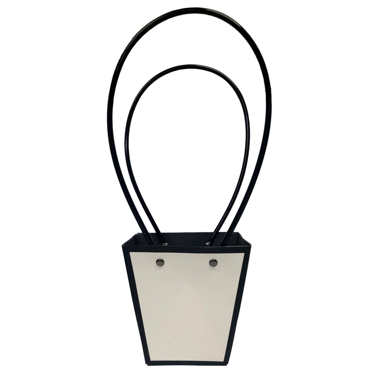 Medium V Shape Laminated Cardboard Flower Bag - 12.5cm x 8cm x 12.5cmH / White