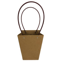 Large V Laminated Cardboard Flower Bag - 17cm x 12cm x 20cmH / Natural