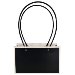 Rectangle Laminated Cardboard Flower Bag - 22cm x 10cm x13cm / Black