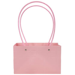Embossed Rectangle Cardboard Flower Bag - 22cm x 10cm x 13cmH / Pink