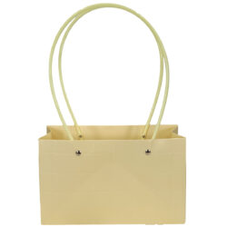 Embossed Rectangle Cardboard Flower Bag - 22cm x 10cm x 13cmH / Yellow