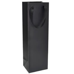 Wine Paper Bag x 12 - 210g - 11cm x 9cm x 35cmL / Black