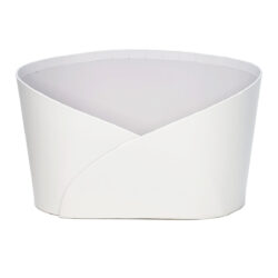 Med Cardboard Oval Hamper Box - 26.5cm x 18.5cm x 8cmH (front) / White