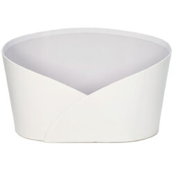Large Cardboard Oval Hamper Box - 32cm x 22cm x 8cmH (front) / White