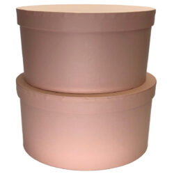 S/2 Cardboard Squat Cylinder Box - Lg: 22.5cmD x 13.5cmH, Sm: 20cmD x 11cmH / Lt Pink