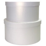 S/2 Cardboard Squat Cylinder Box - Lg: 22.5cmD x 13.5cmH, Sm: 20cmD x 11cmH / White