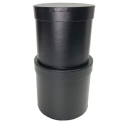 Cardboard Cylinder Box - Lg: 16cmD x 14cmH, Sm: 14cmD x 13.5cmH / Black -1
