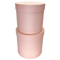 Cardboard Cylinder Box - Lge: 16cmD x 14cmH, Sml: 14cmD x 13.5cmH / Light Pink -1