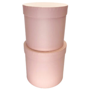 Cardboard Cylinder Box - Lge: 16cmD x 14cmH, Sml: 14cmD x 13.5cmH / Light Pink -1