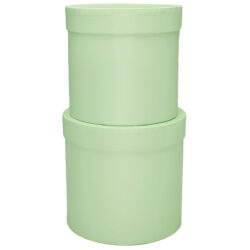 Cardboard Cylinder Box - Lg: 16cmD x 14cmH, Sm: 14cmD x 13.5cmH / Soft Green -1