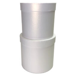 Cardboard Cylinder Box - Lg: 16cmD x 14cmH, Sm: 14cmD x 13.5cmH / White -1