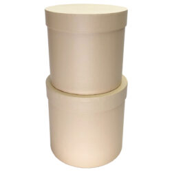 Cardboard Cylinder Box - Lge: 16cmD x 14cmH, Sml: 14cmD x 13.5cmH / Nude -1