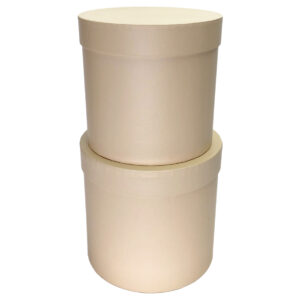 Cardboard Cylinder Box - Lge: 16cmD x 14cmH, Sml: 14cmD x 13.5cmH / Nude -1