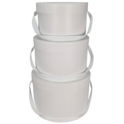 S/3 Cardboard Cylinder Box - Lg: 22.5cmD x 15cmH, Med: 20cmD x 13cmH, Sm: 18cmD x 11cmH / White