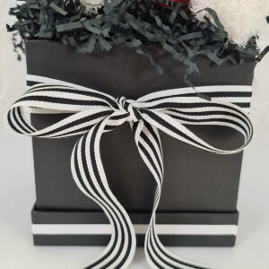 Cardboard Square Box - Lg: 15cm x 15cm x 15cmH, Sm: 13cm x 13cm x 13cmH / Black -1
