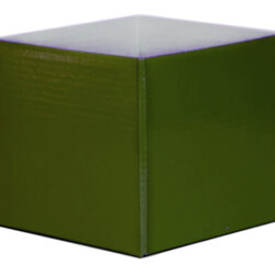 Small Flower Box - Gloss - 13cm x 13cm x 11.5cmH / Olive