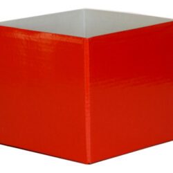 Small Flower Box - Gloss - 13cm x 13cm x 11.5cmH / Red