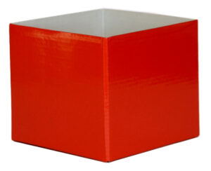 Small Flower Box - Gloss - 13cm x 13cm x 11.5cmH / Red
