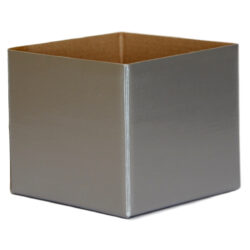 Small Flower Box - Gloss - 13cm x 13cm x 11.5cmH / Silver