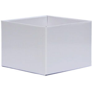 Medium Flower Box - Gloss - 17cm x 17cm x 12cmH / White