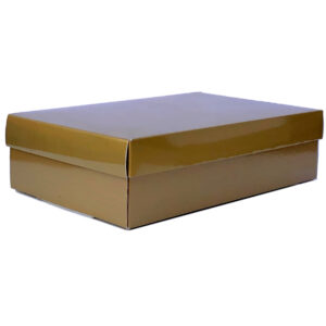 Small Gourmet Gift Box w/Lid- 34cm x 22cm x 9cmH / Gold