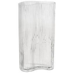 005-403 Ribbed Crescent Cylinder Glass Vase - 29cmH -1