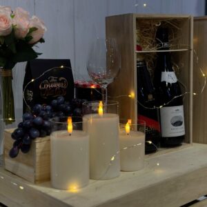 LED wax candle vases, set of 3 with remote control / Clear -4