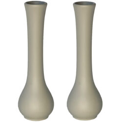 Florence Ceramic Bud Vase (Set/2) - Top 4cmD x Base 4.5cmD x 21cmH / Taupe -1